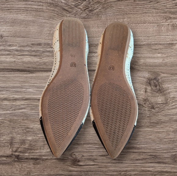 Rothy’s The Point Midnight Tweed 7.5 EUC Ballet Flat Captoe Black White Ivory - Picture 4 of 5